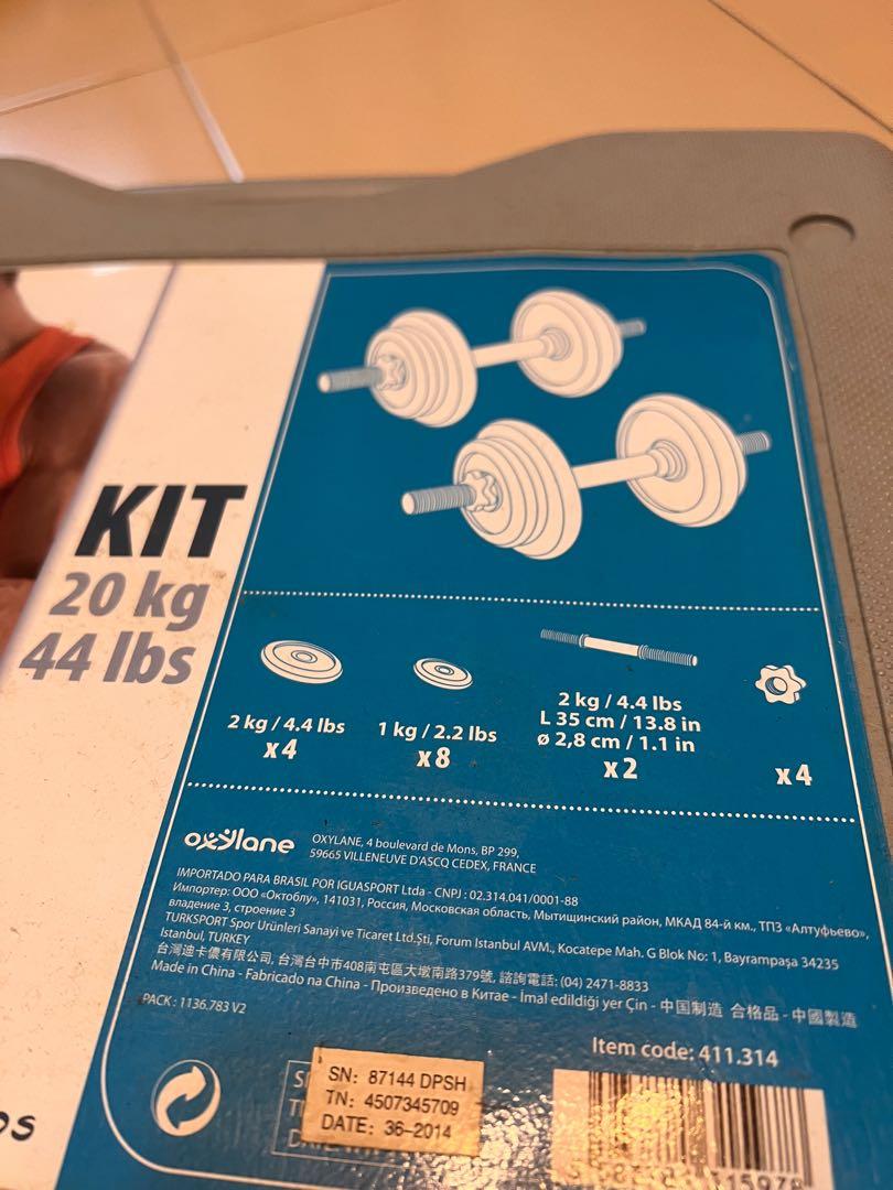 20kg dumbbell bodybuilding kit, Sports Equipment, Exercise & Fitness