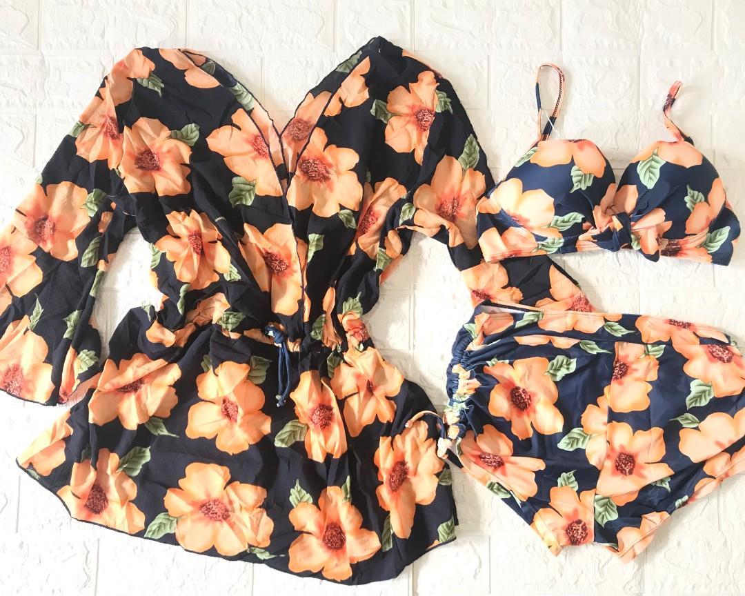 2 piece swimsuit with cover up, Women's Fashion, Swimwear, Bikinis