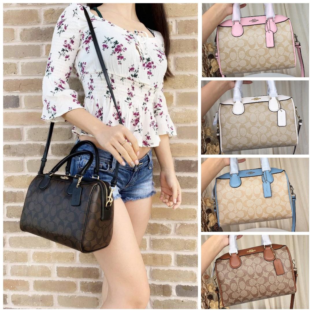 Coach MINI BENNETT SATCHEL IN SIGNATURE CANVAS BARREL BUCKET BAG HANDBAG CROSSBODY COACH F32203 Carousell