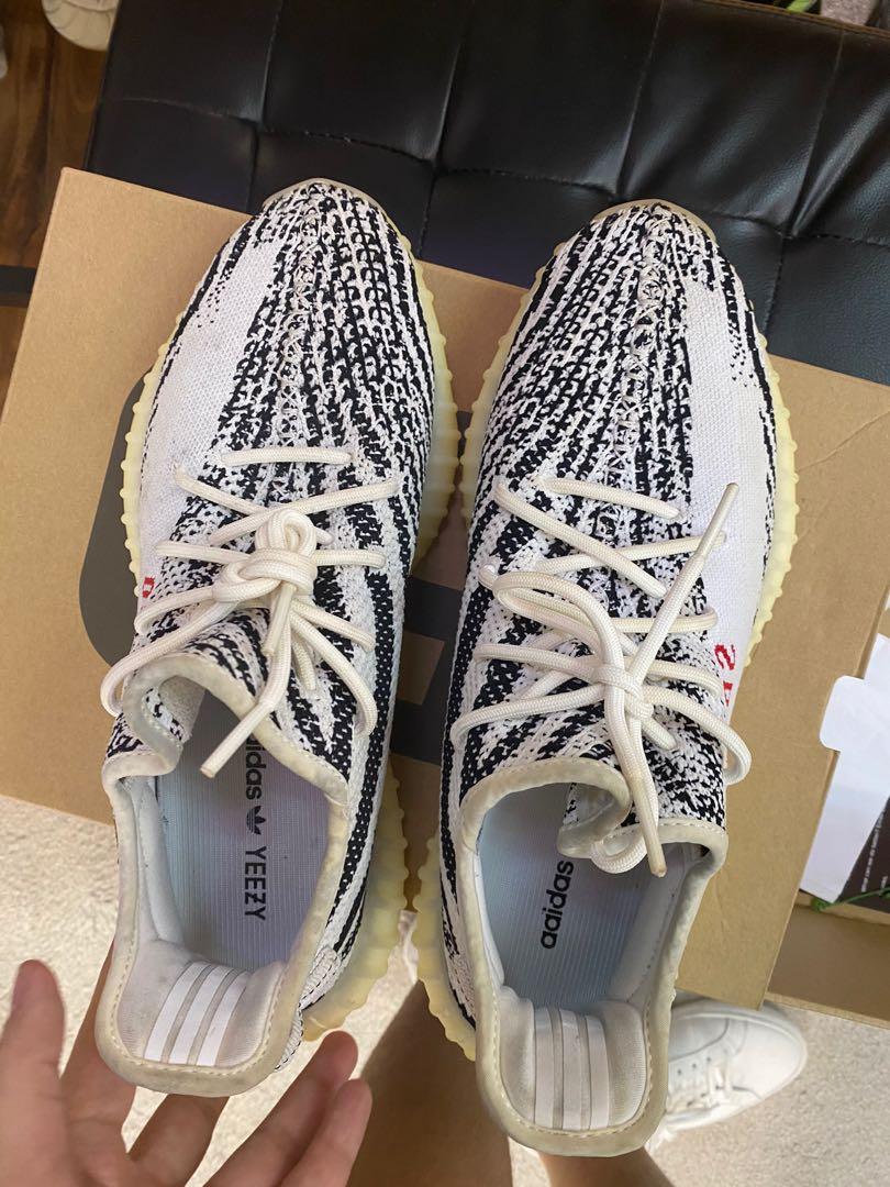 US11.5 USED Yeezy 350 zebra Men s Fashion Footwear Sneakers on Carousell