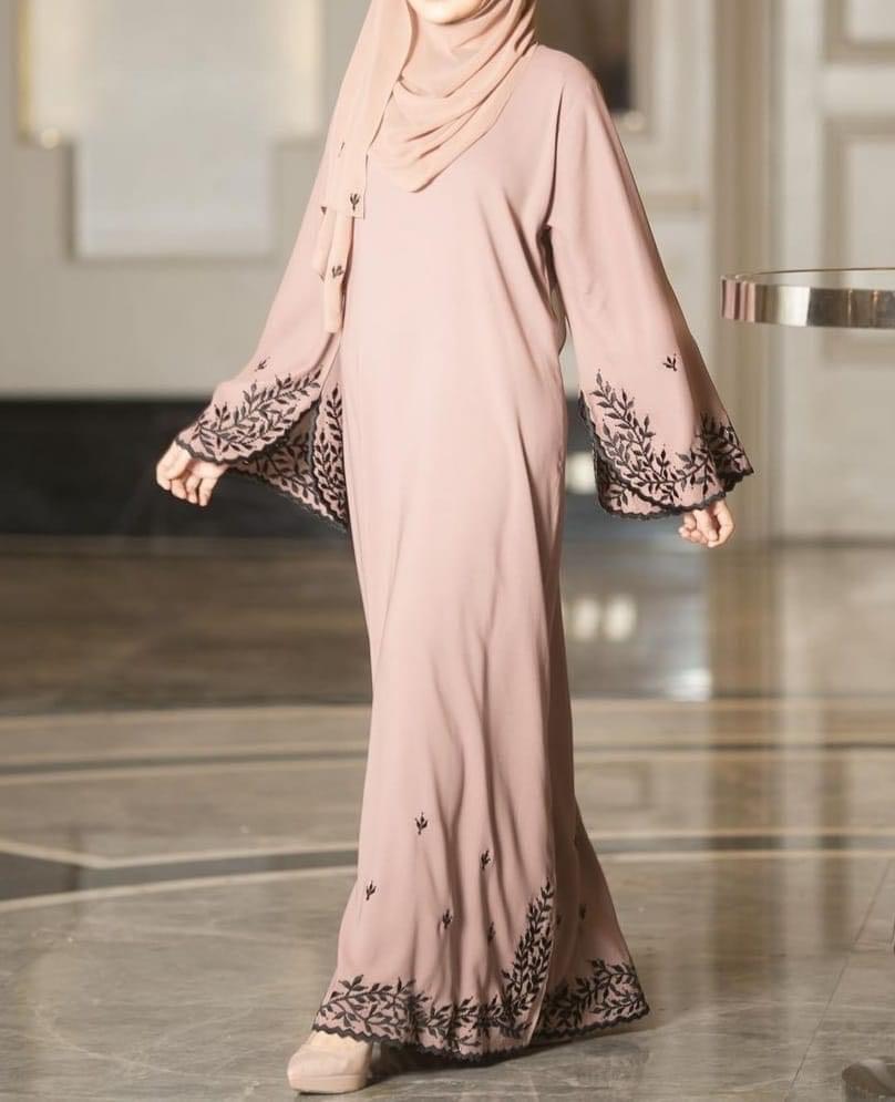 Abaya Embroidery nude, Women's Fashion 