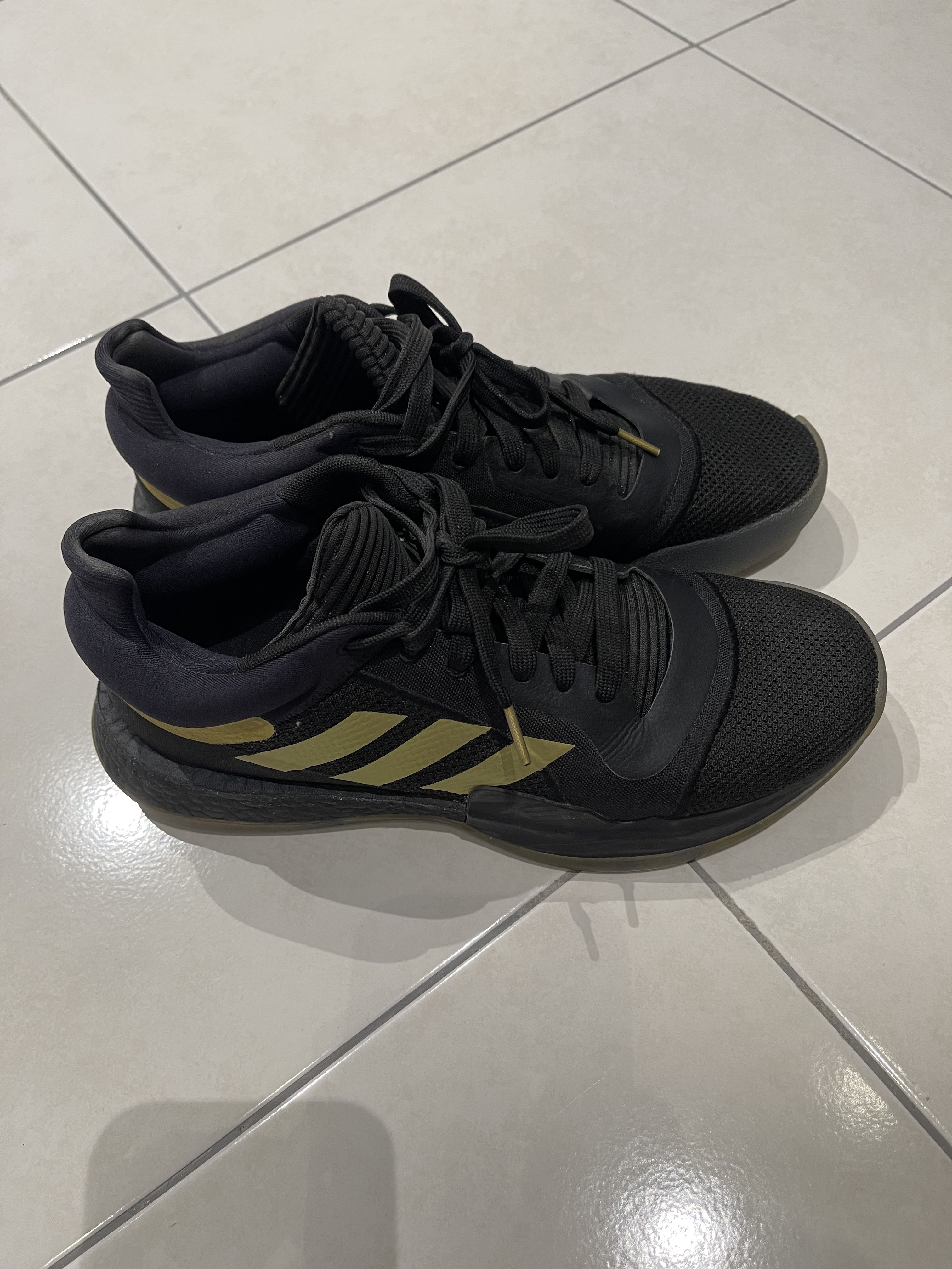 Adidas marquee boost low black gold sales