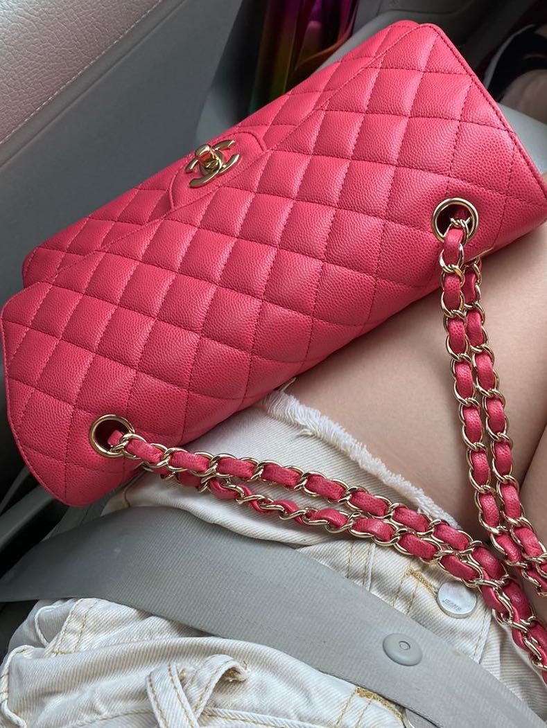 chanel pink vintage bag