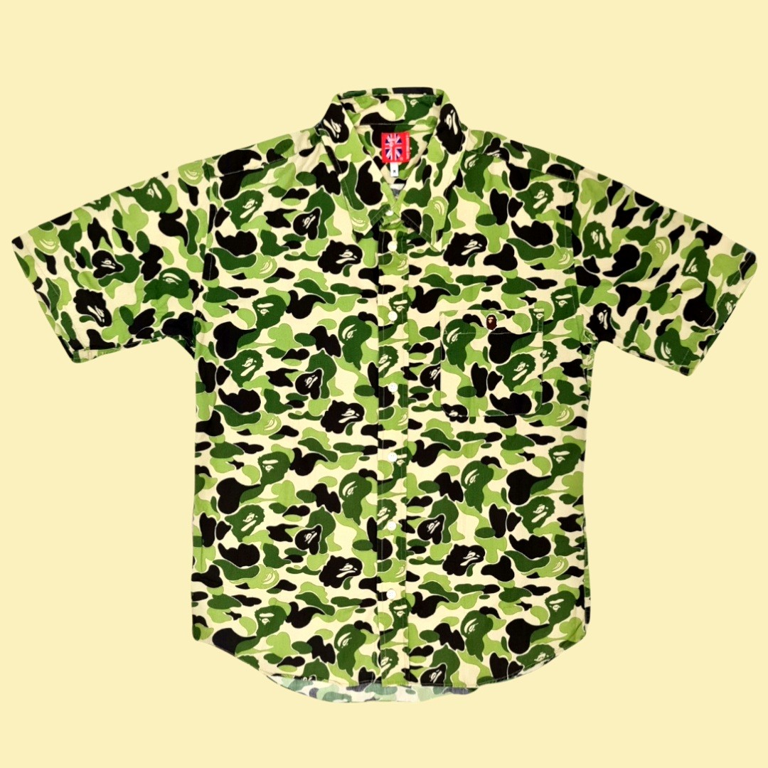 Bape green top camo shirt