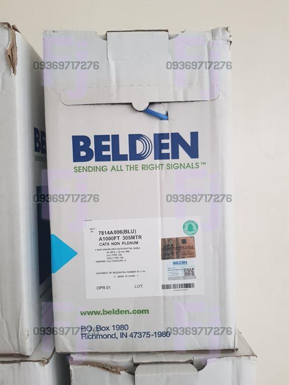 BELDEN UTP Cable Cat5e / Cat6 PURE COPPER (Category: Cables & Adaptors) located in Pasig City. Submitted by fjEgangan (Listing ID 1125149641, Image 2). Description: BELDEN UTP Cable Cat5e / Belden Cat6 PURE COPPER INDOOR: 🏷 UTP Cat6 Pure Copper 305M-Blue 7,500.00 🏷 UTP Cat6 Pure Copper 305M-Grey 7,50000 🏷 UTP Cat5e Pure Copper 305M-Grey 6,250.00 🏷 UTP Cat5e Pure Copper 305M-Blue 6,250.00 💯 Brand new and original 💯 Authorized Dealer 💯 Open 