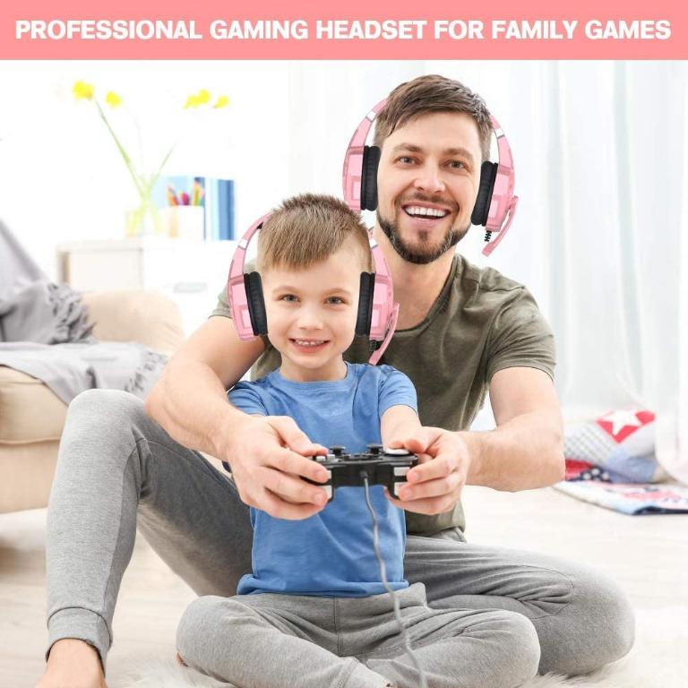 BENGOO G9000 Stereo Gaming Headset for PS4 PC Xbox One PS5 Controller,  Noise Cancelling Over Ear Headphones with Mic, LED Light, Bass Surround,  Soft