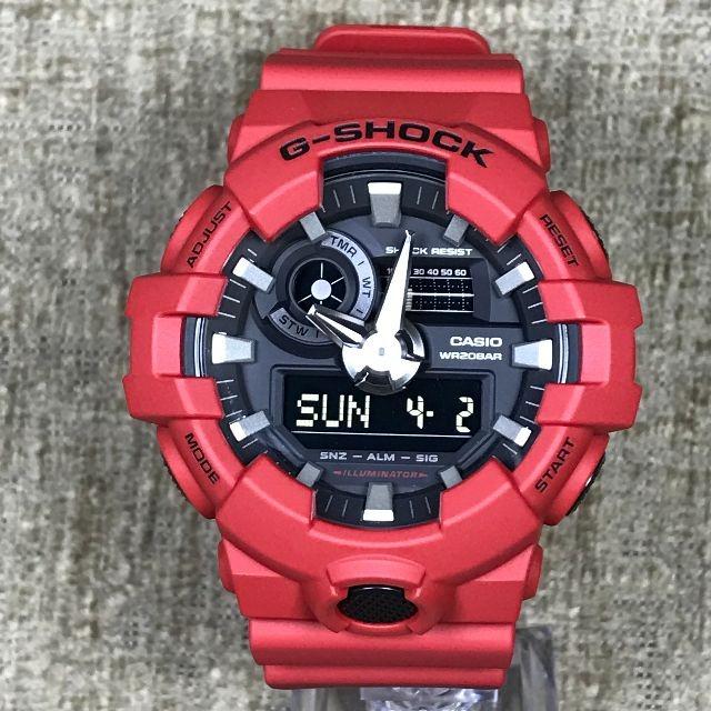 Casio G Shock GA 700 4A Analog Digital Red Resin Band X Large