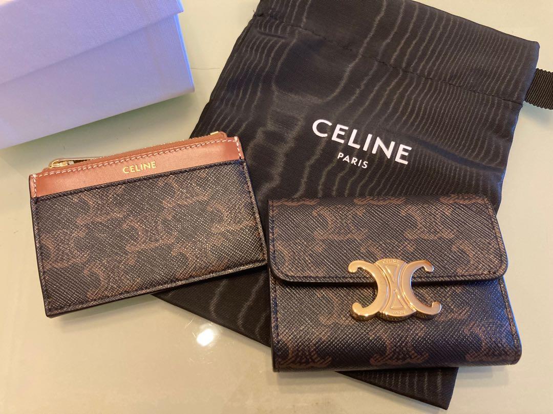 Celine Compact Wallet with Coin Triomphe