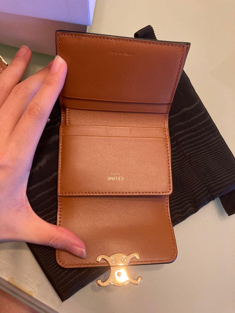 Celine Compact Wallet with Coin in Triomphe Canvas , 名牌, 手袋及