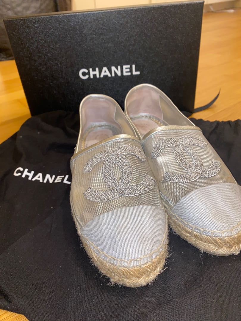 Chanel grosgrain espadrilles on sale