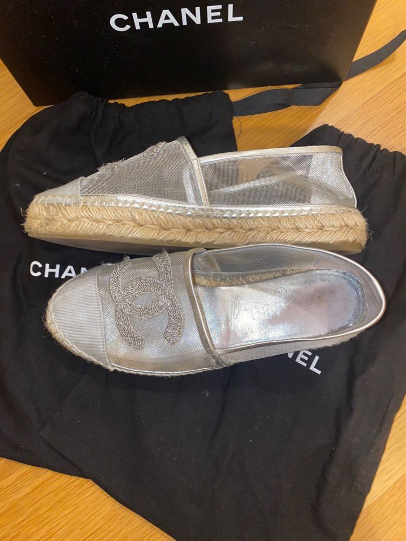 Chanel mesh sale grosgrain espadrilles