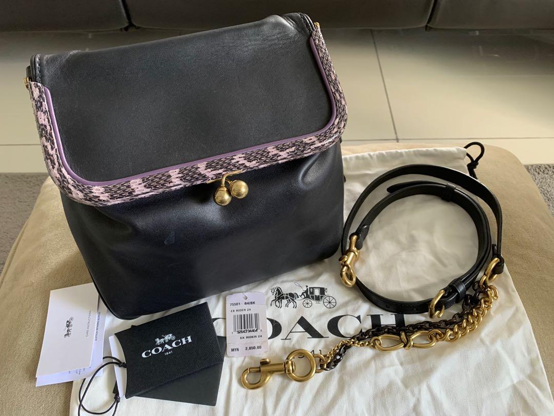 Coach Rider Bag 24 With Snakeskin Detail