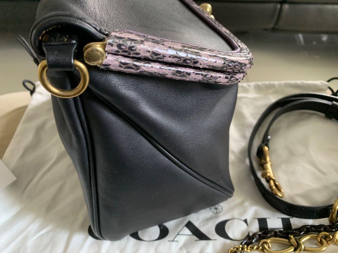 Coach Rider Bag 24 With Snakeskin Detail In Moss brass Women s