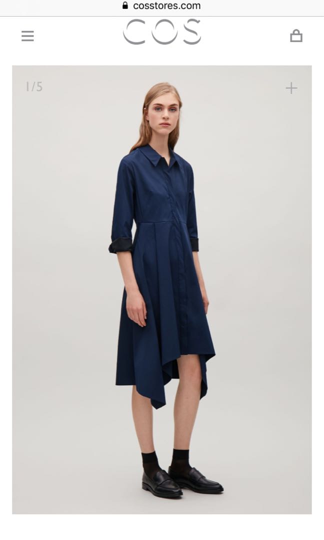 Cos navy store shirt dress