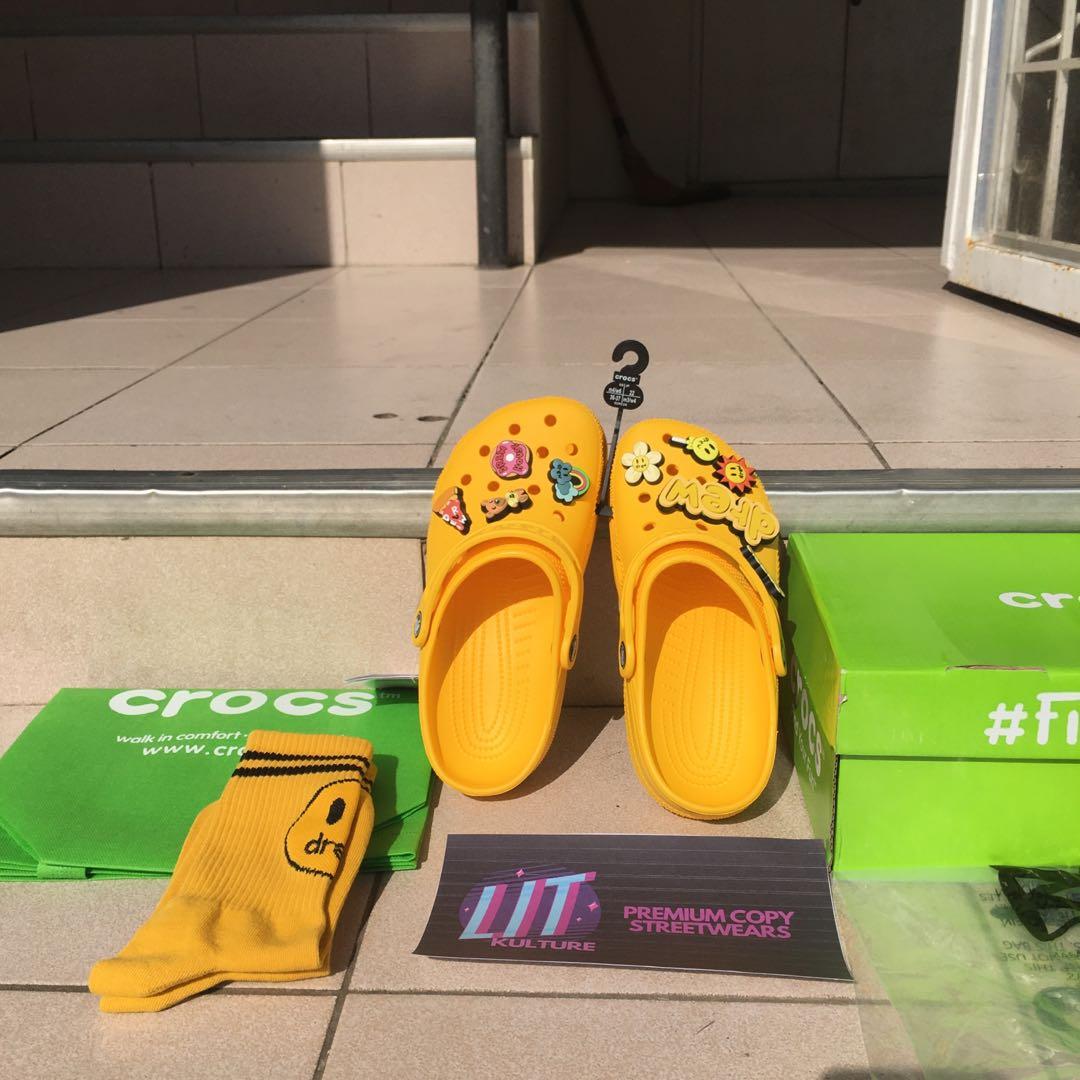 Crocs x Drew House collab V1 (Yellow), Men's Fashion, Footwear