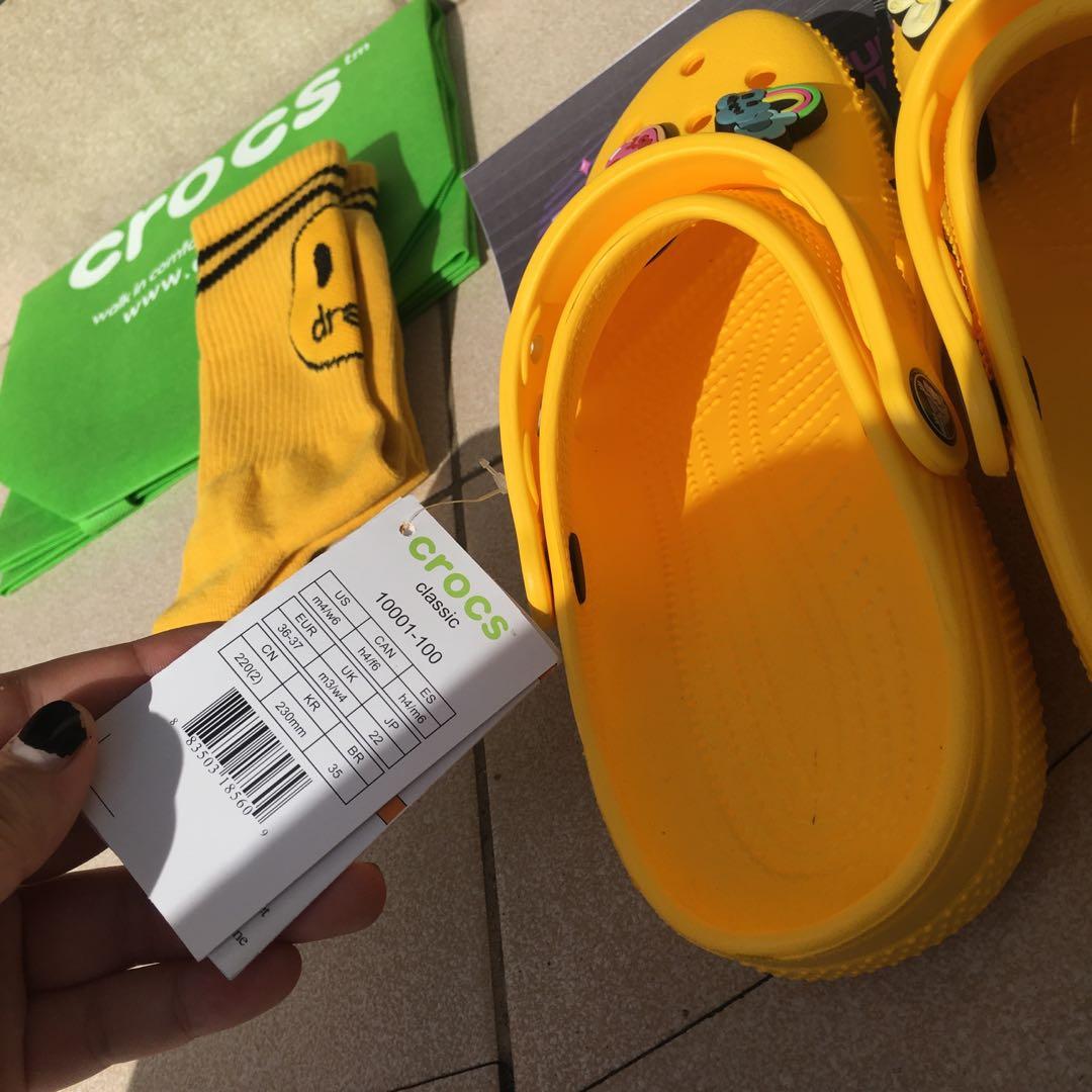 Crocs x Drew House collab V1 (Yellow), Men's Fashion, Footwear