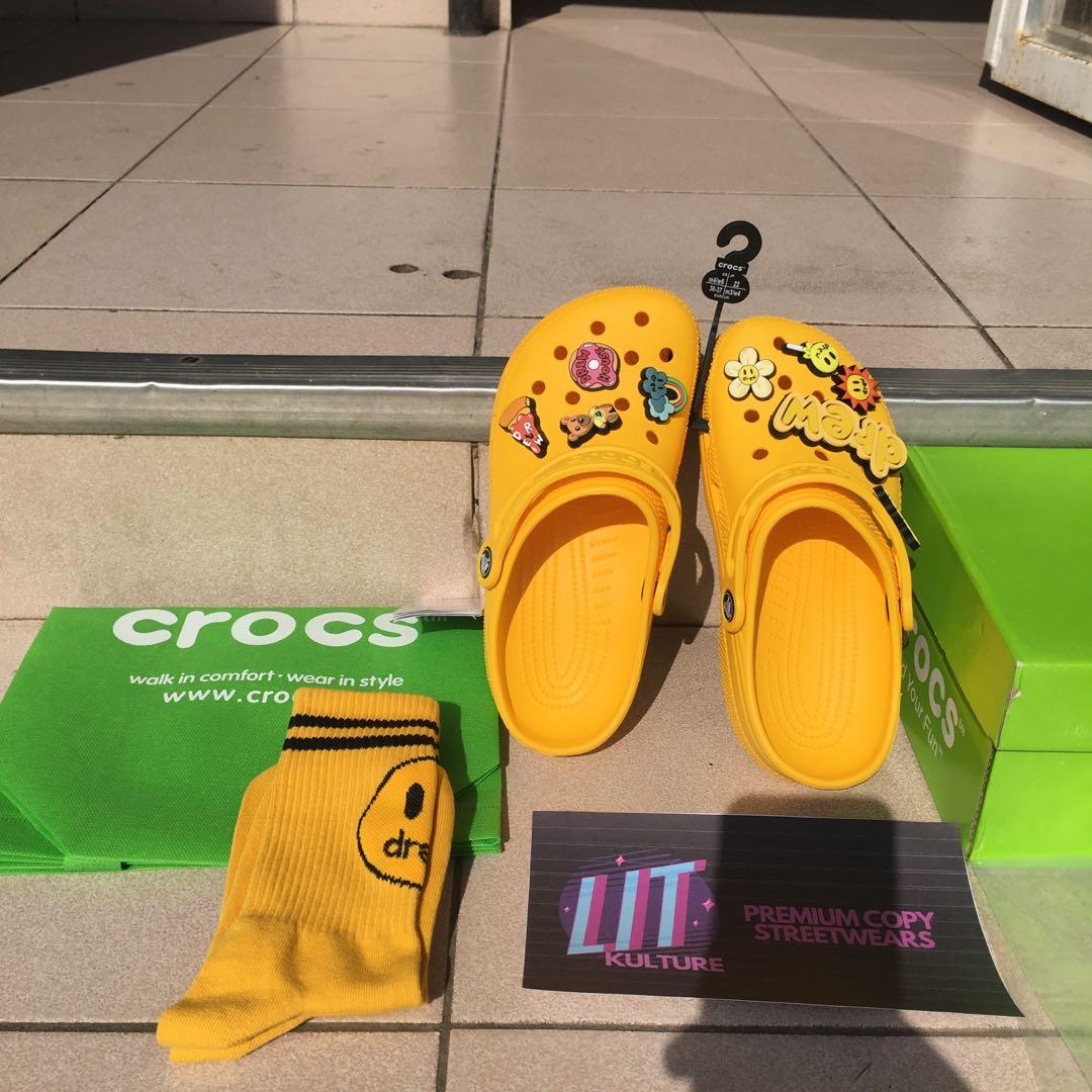 Crocs x Drew House collab V1 (Yellow), Men's Fashion, Footwear