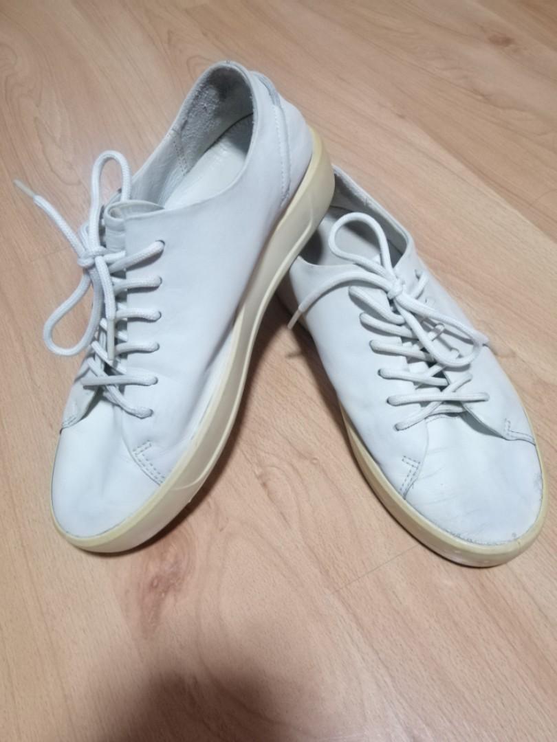 ecco white leather sneakers