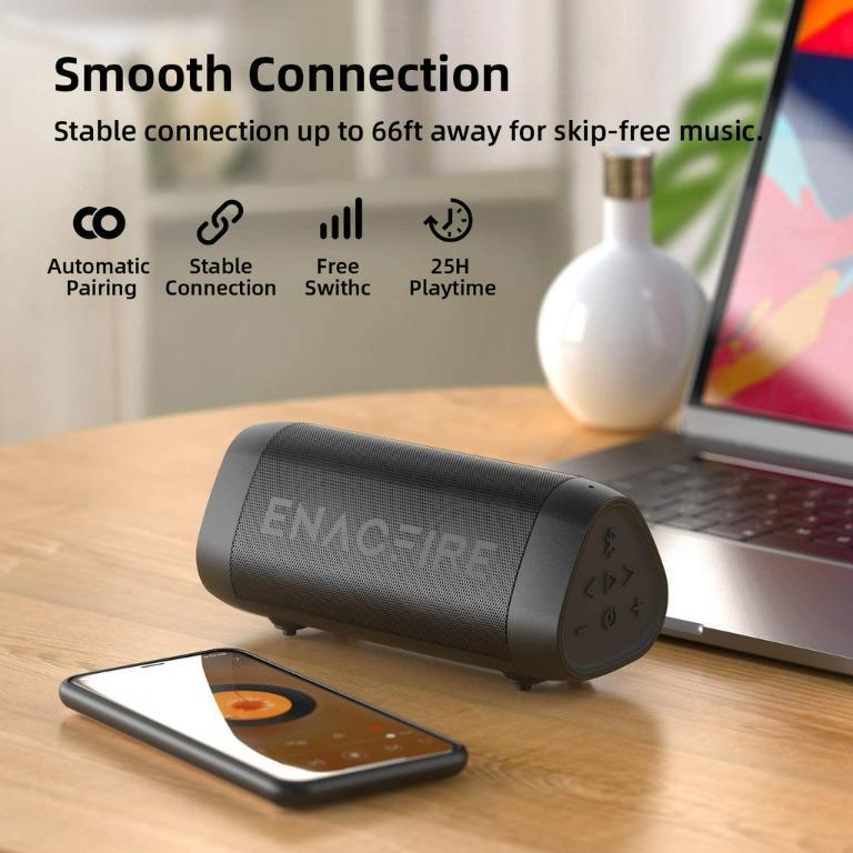 Enacfire Soundbar Portable Wireless Speakers 25Hour Playtime Crystal