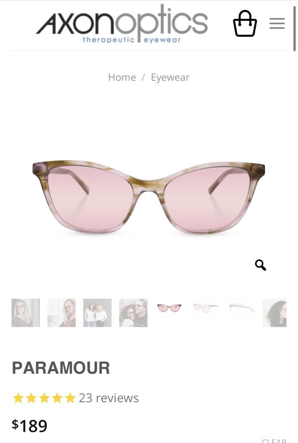 FL41 Lense Axon Optics Therapeutic Eyewear Migraine Glasses, Women's