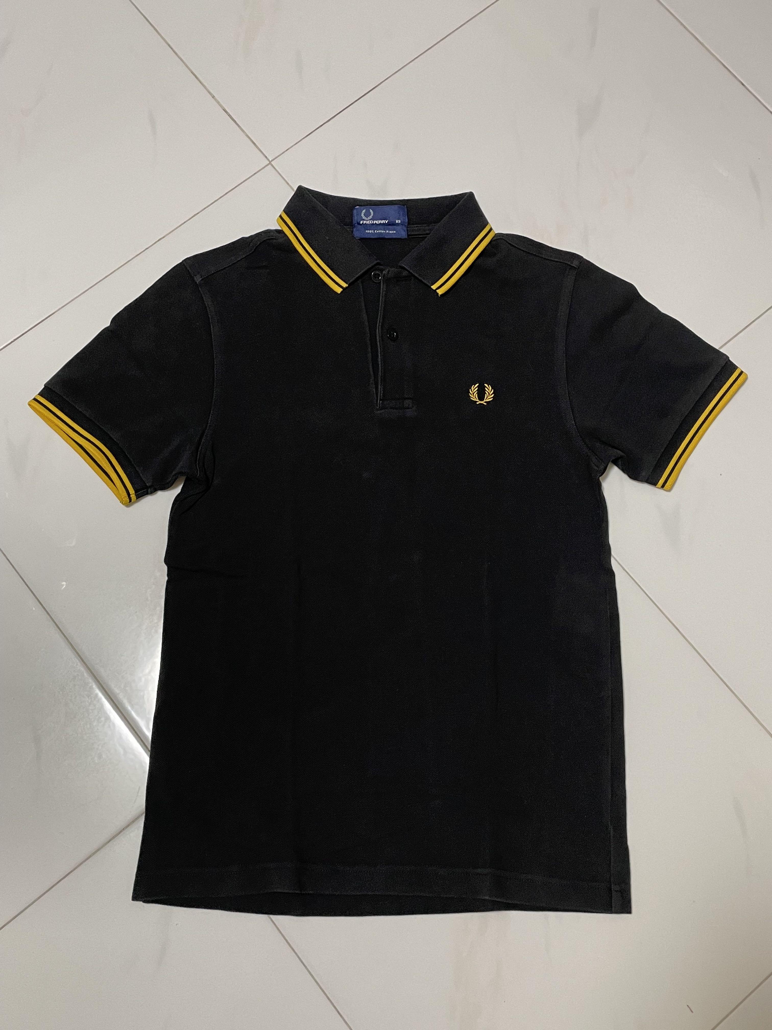 Fred perry black and yellow hot sale
