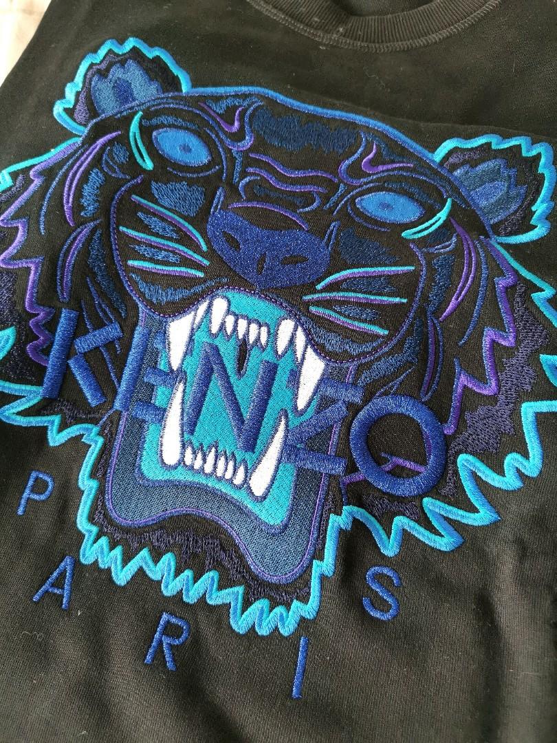 Kenzo Sweatshirt Limited Aqua Blue Tiger Free Delivery