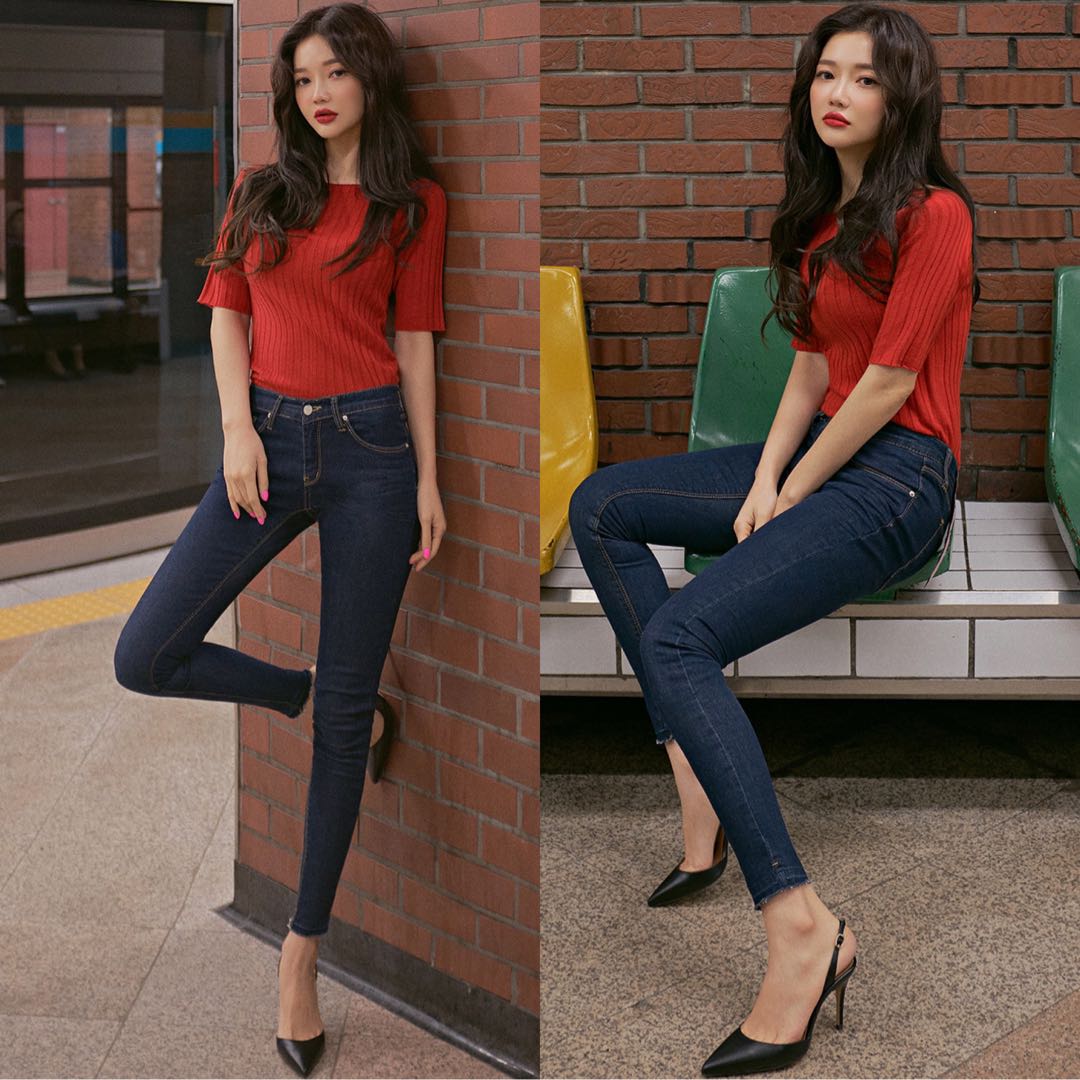 Korea Chuu -5kg Jeans Vol. 40, Women's Fashion, Bottoms, Jeans ...