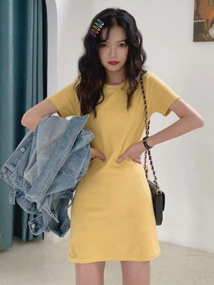 Yellow korean dress on sale