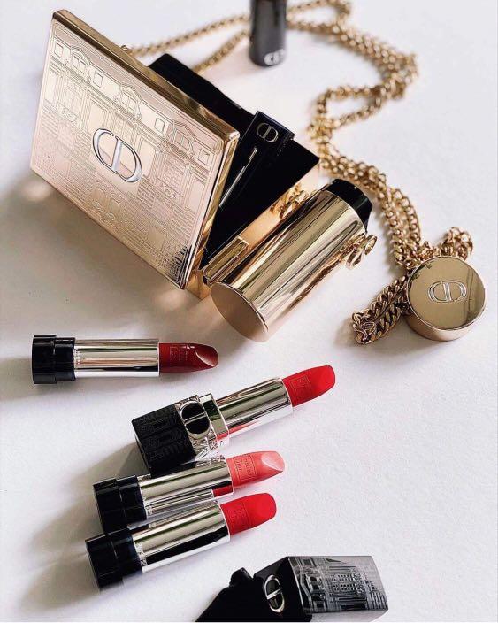 dior gold lipstick clutch