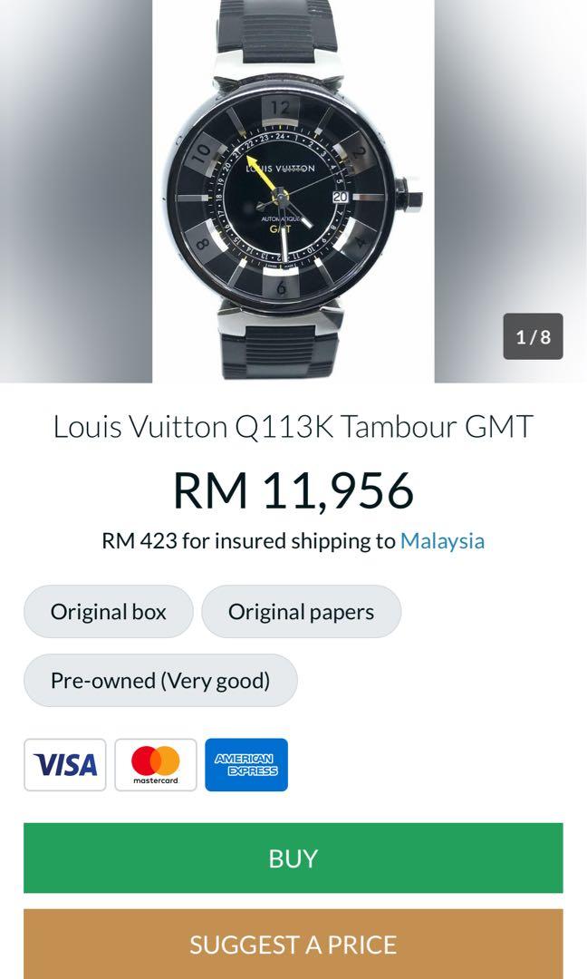 Louis Vuitton Tambour GMT Automatic Q113K