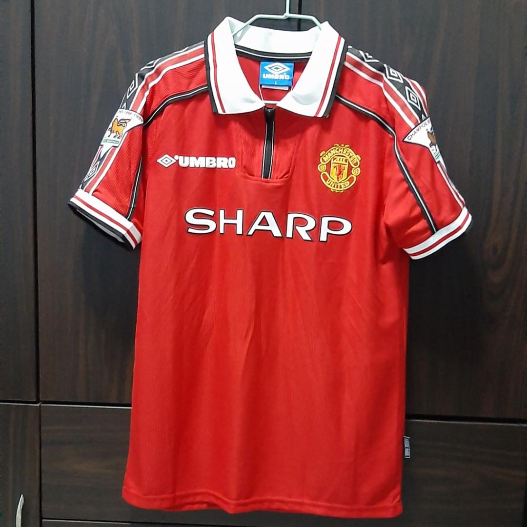 Manchester United 1998/99 Vintage Retro Home Football Jersey Iconic ...