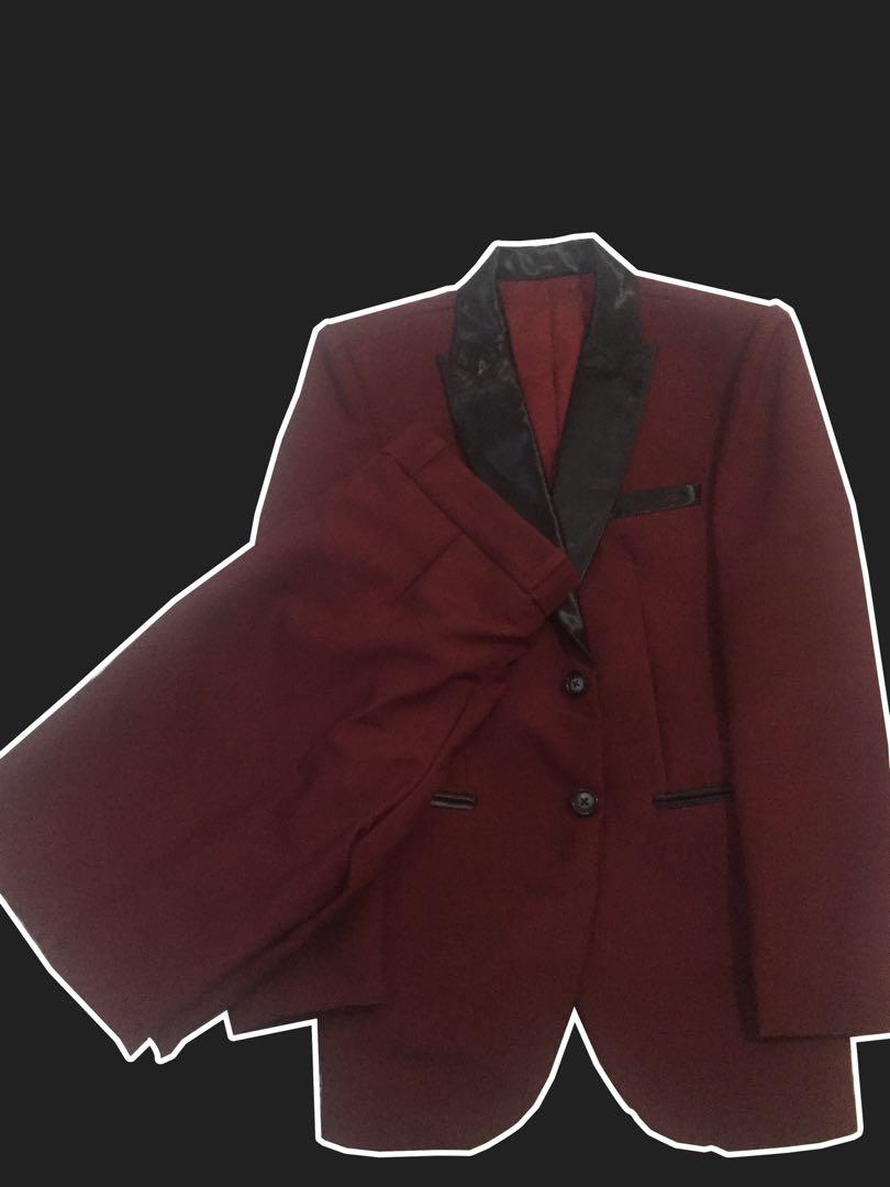 maroon formal coat