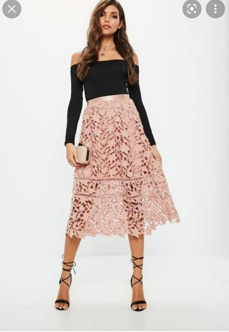 Missguided pink midi skirt clearance