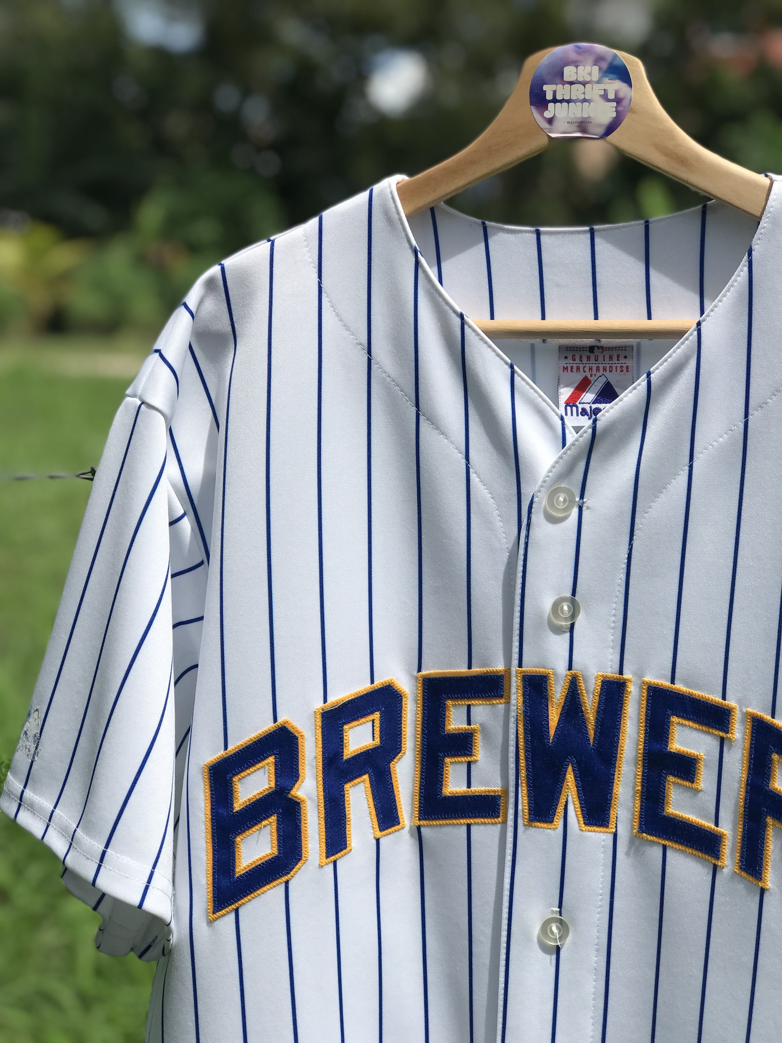 Vintage Milwaukee Brewers Jersey Majestic Made Usa Size Small 
