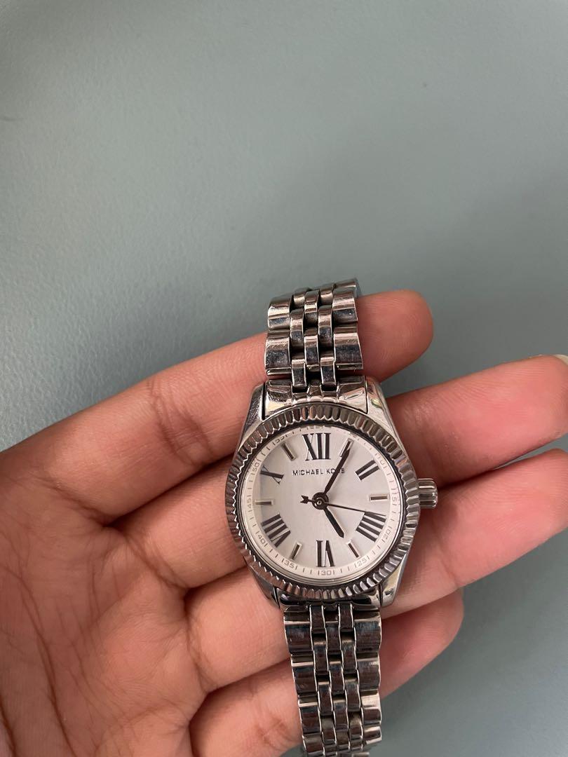 Michael kors petite lexington watch silver outlet