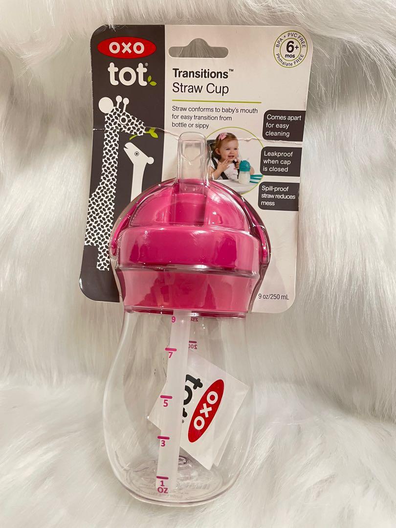 OXO Tot Transition 9oz Straw Cup (Category: Weaning & Toddler Feeding) located in Las Pinas. Submitted by bmjmiranda (Listing ID 1125273500, Image 3). Description: OXO Tot Transition 9oz Straw Cup The Straw Cup’s almond-shaped, spill-proof straw conforms to tot’s mouth and minimizes mess, easing the transition from bottle, breast feeding, or sippy cup. The straw valve opens as soon as tot’s lips touch spout for easy drinking, and the hinged cap c