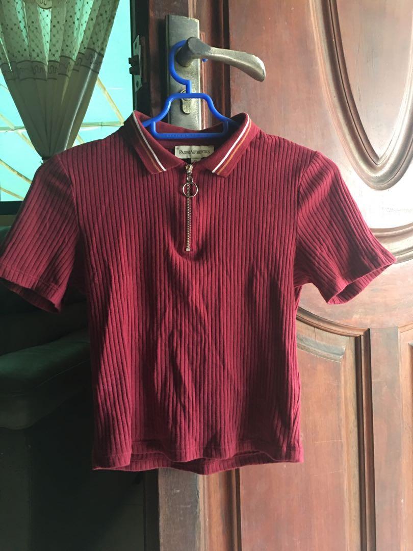 Padini Wine Red Crop Top Women S Fashion Clothes Tops On Carousell