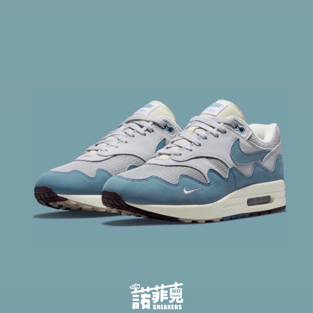 Patta x Nike Air Max 1 Noise Aqua 灰藍23.5-29cm, 他的時尚, 鞋