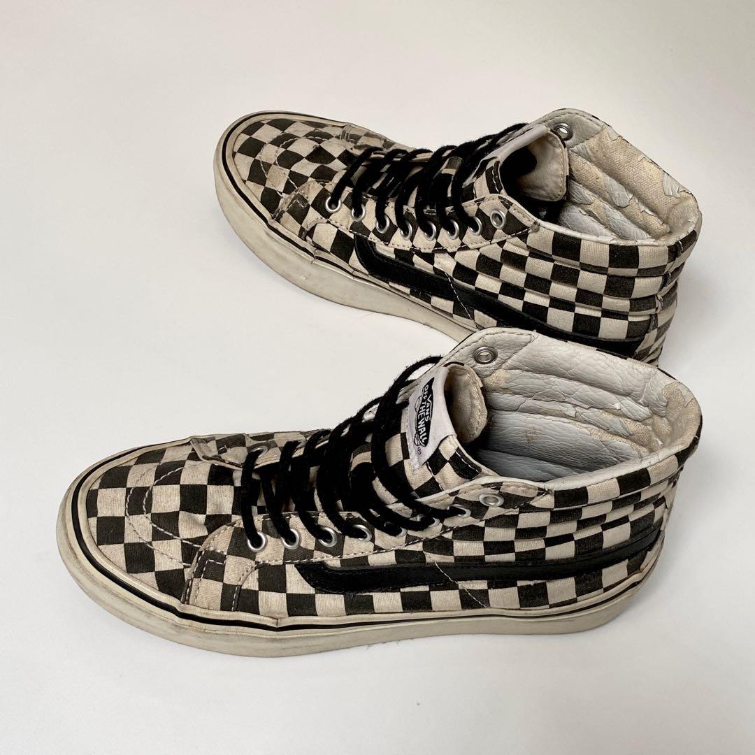 platform checkered vans high top