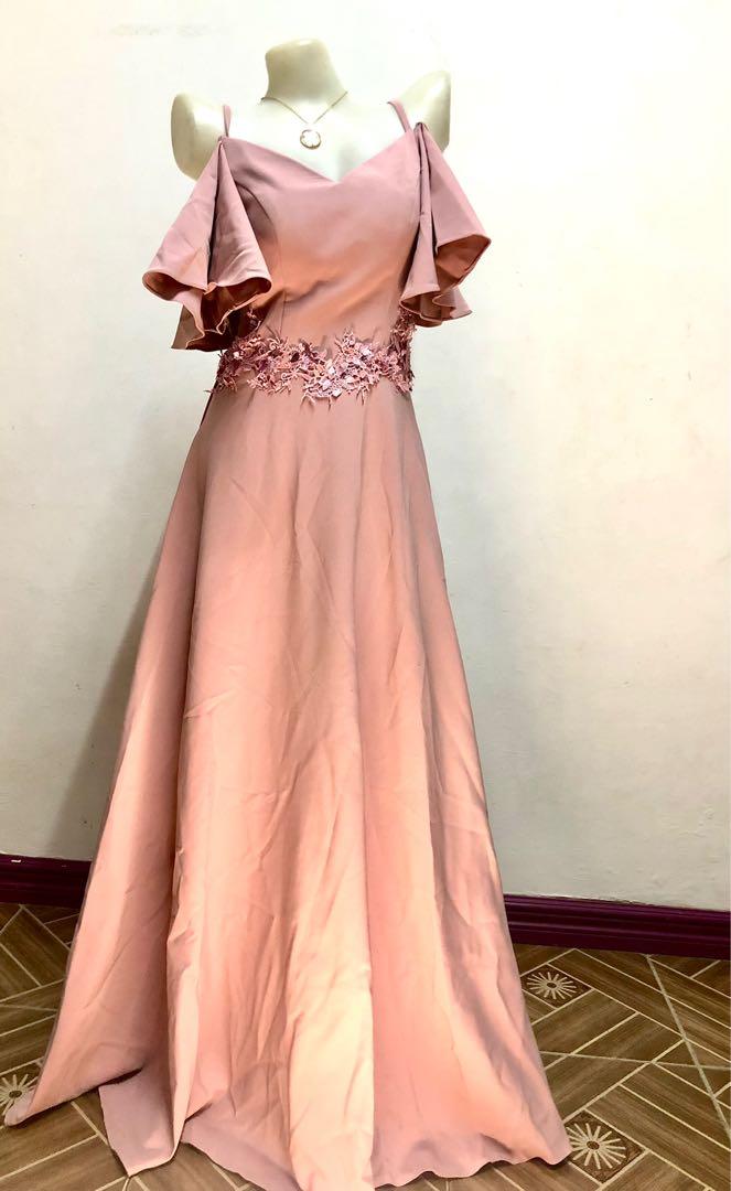 Off shoulder gown for ninang top