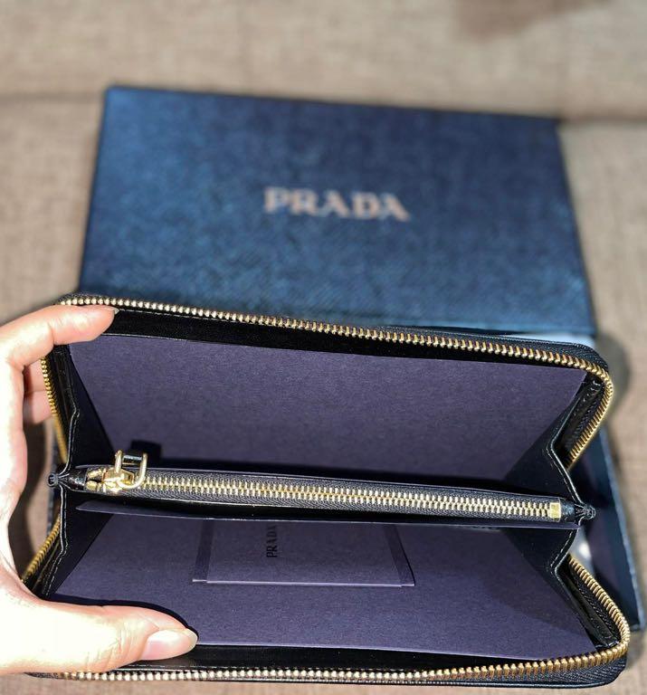 PRADA Long Saffiano leather Zip Wallet (Category: Luxury Bags & Wallets) located in Valenzuela. Submitted by cjdecluttersss (Listing ID 1125215485, Image 2). Description: BRAND NEW NEED CASH Prada Vitello Move TR Nero mas orig pa sa orig 😂.