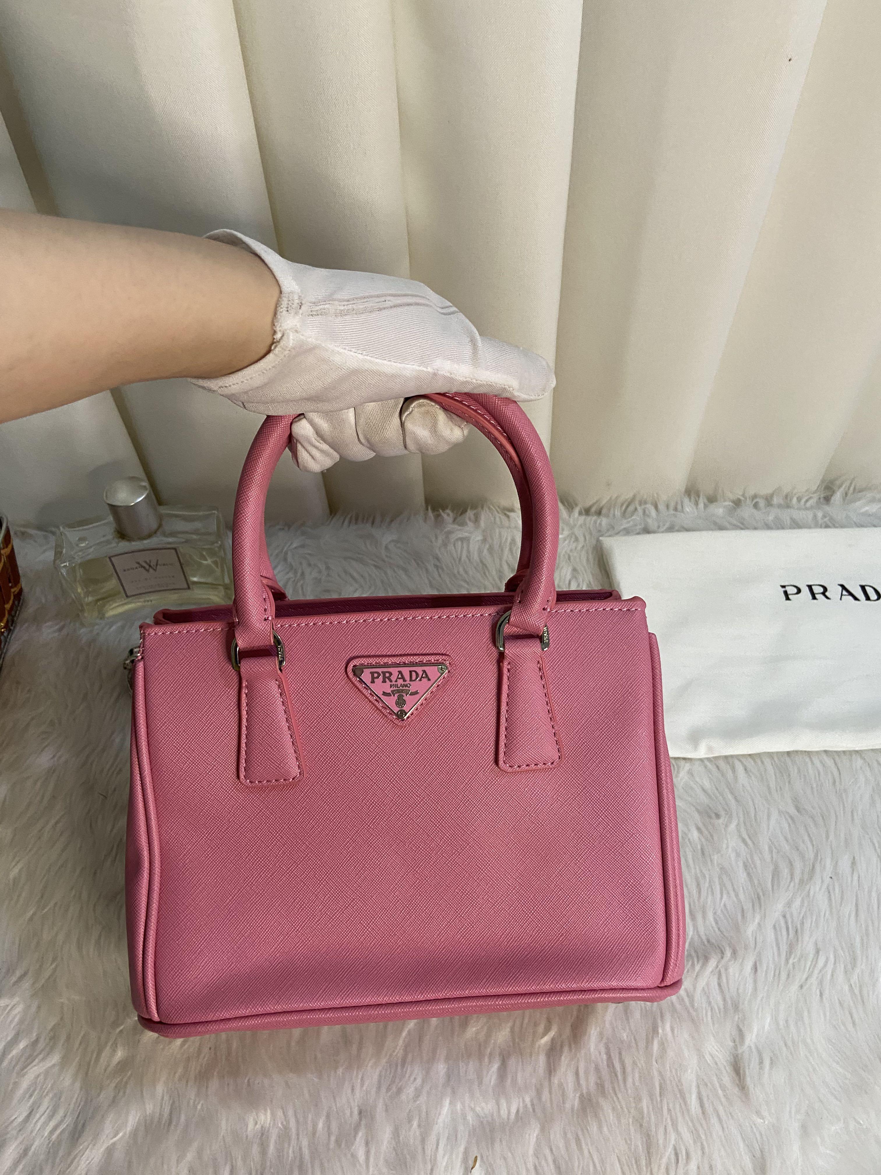 Prada Galleria Small Saffiano Leather Bag in Pink