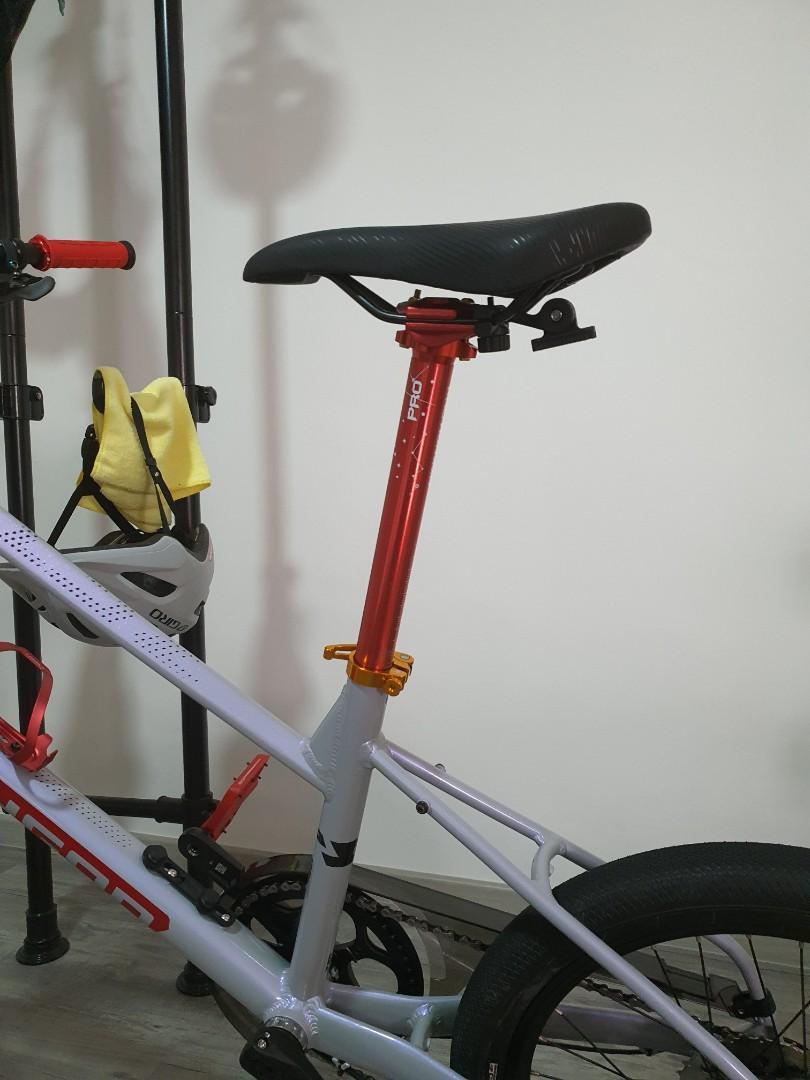 Pro honsun 30.8mm / 380mm length red seatpost for bicycles mtb mini