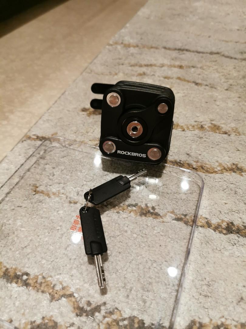 RockBros Black Cube Bike Multi-function Anti-theft Bicycle Chain Lock with Keys 
