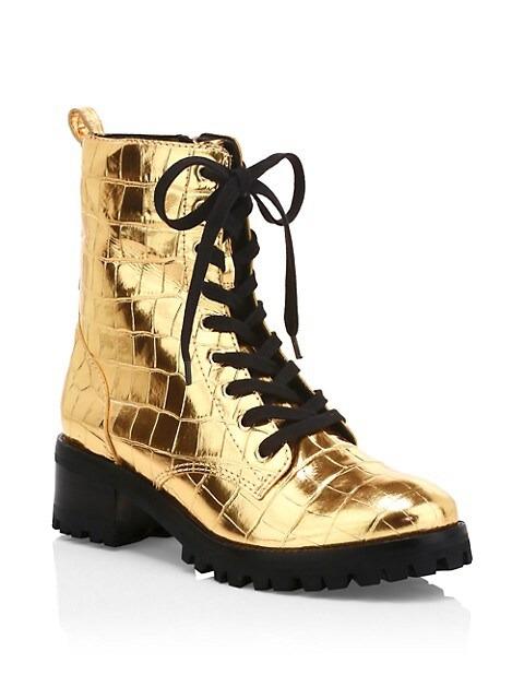 Gold combat boots sale