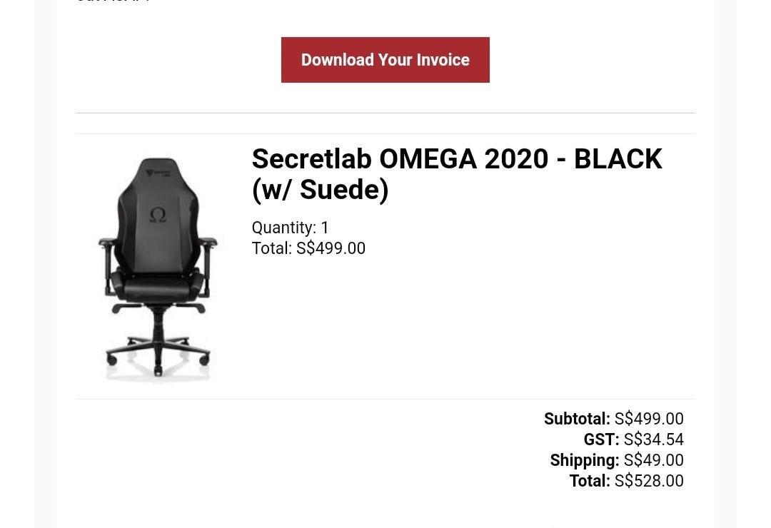 Secretlab invoice shop
