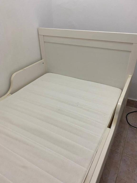 SUNDVIK Ext bed frame with slatted bed base, white 80x200 cm, Furniture