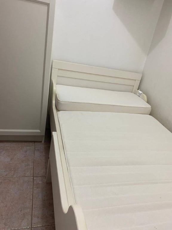 SUNDVIK Ext bed frame with slatted bed base, white 80x200 cm, Furniture & Home Living, Furniture