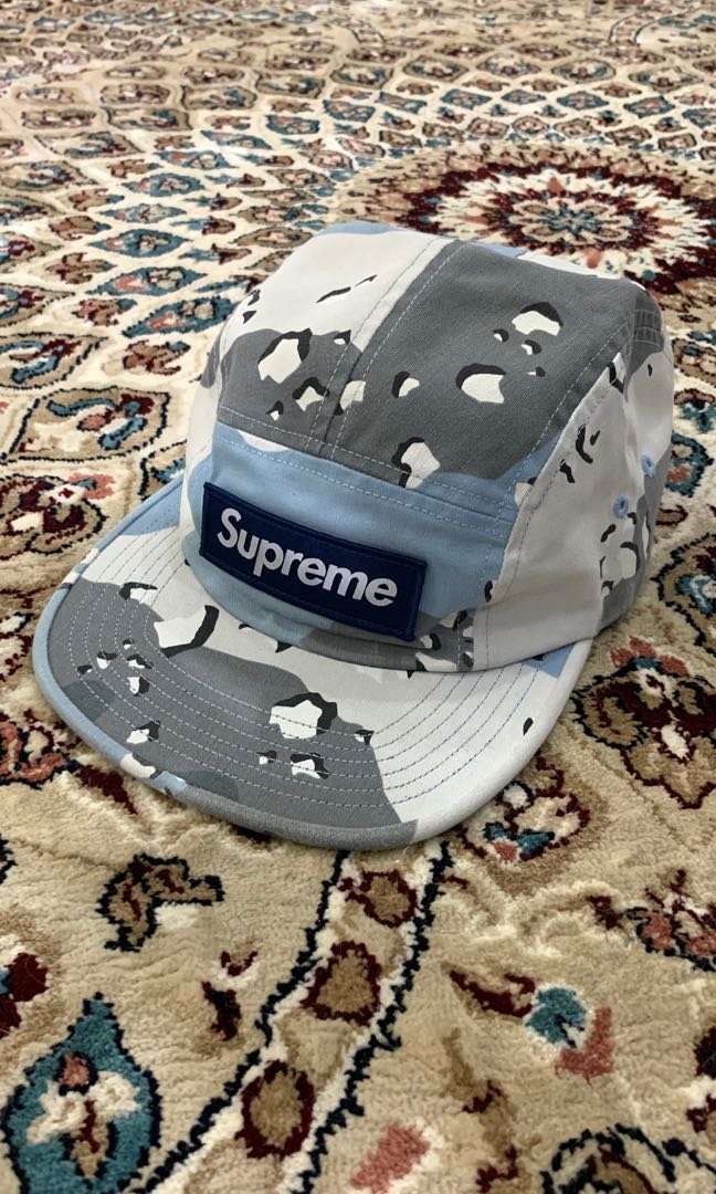 Supreme SS20 Blue Chocolate Chip Military Camo Camp Cap 5 Panel