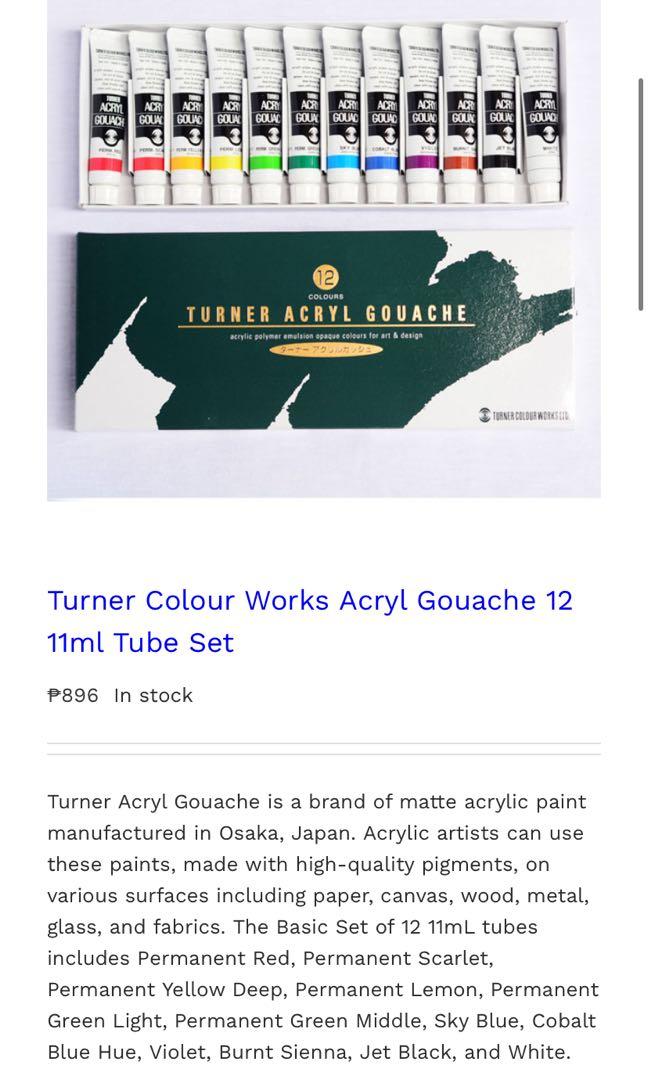 Turner Acrylic Gouache Colour 11ml - Set of 12